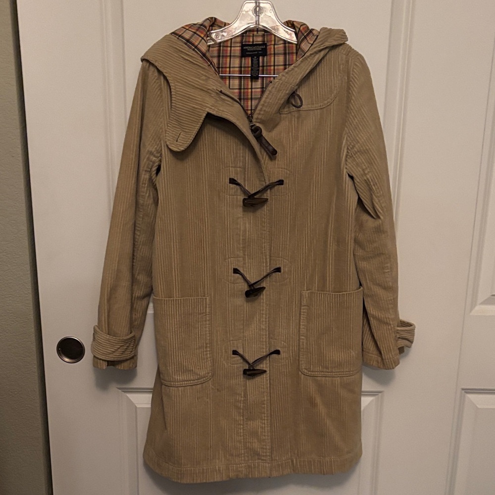 American Eagle Outfitters Tan Corduroy Trench Coat